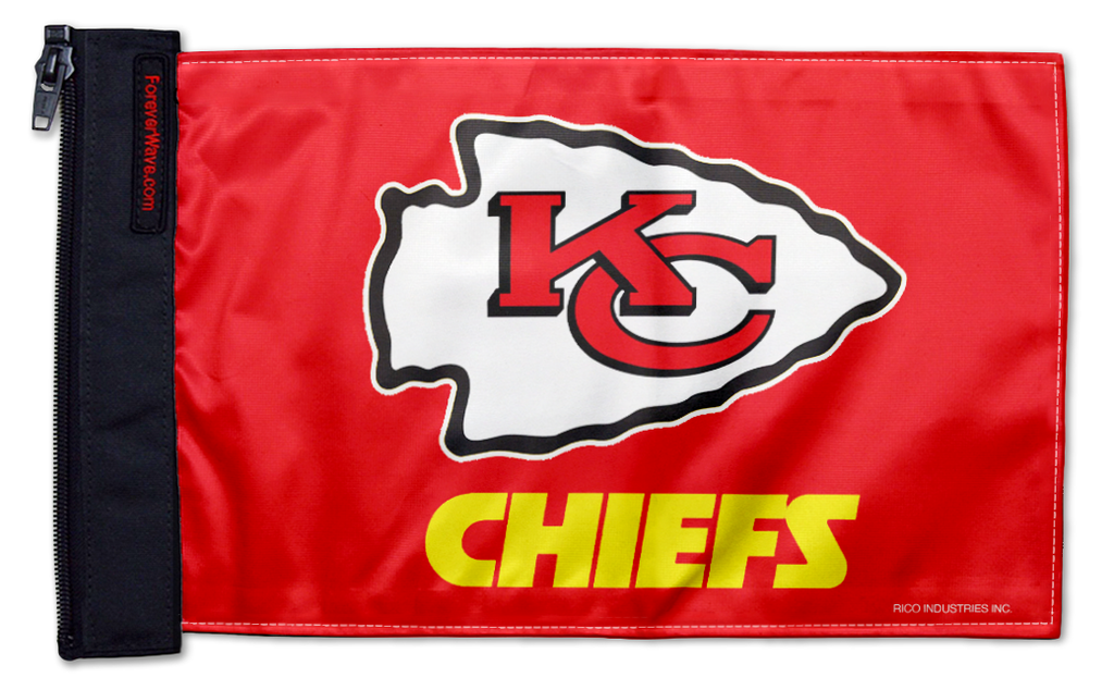 Kansas City Chiefs 11"x17" Forever Wave Flag for Jeep Wrangler CJ-7 and CJ-8 1976-1986
