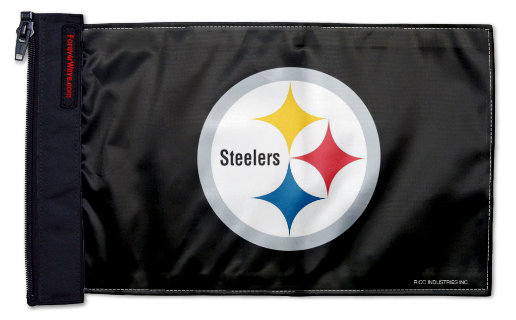 Pittsburgh Steelers 11"x17" Forever Wave Flag for Jeep Wrangler CJ-7 and CJ-8 1976-1986