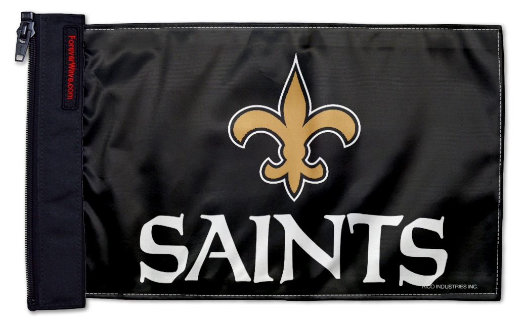 New Orleans Saints 11"x17" Forever Wave Flag for Jeep Wrangler YJ 1986-1995