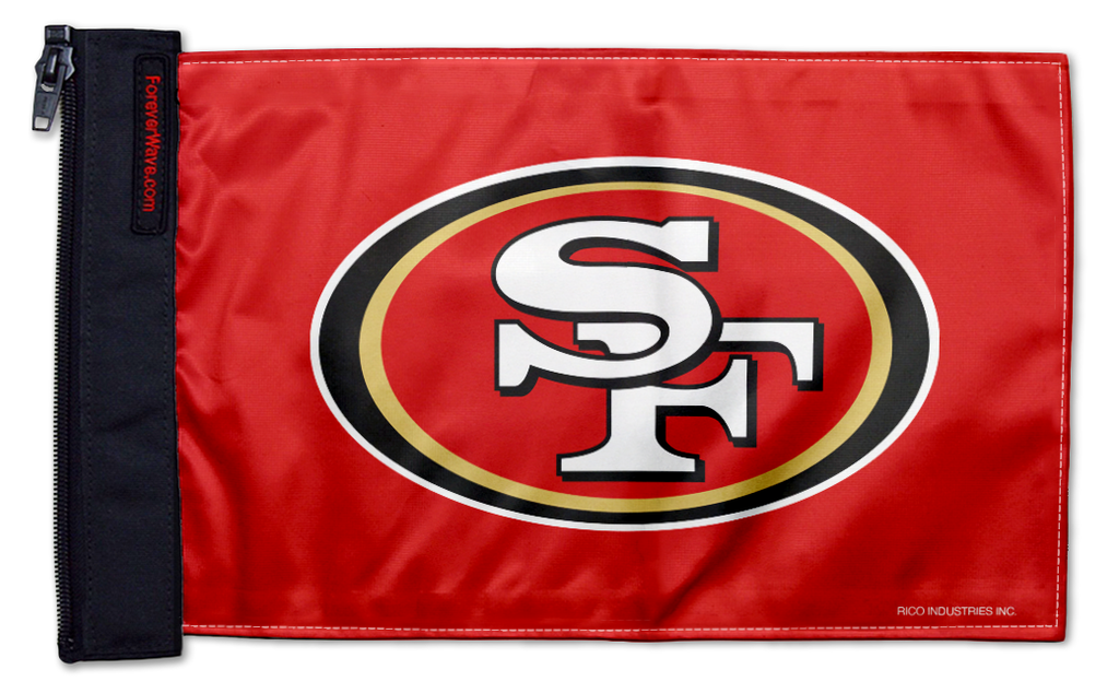San Francisco 49ers 11"x17" Forever Wave Flag for Jeep Wrangler JK 2-Door 2007-2018