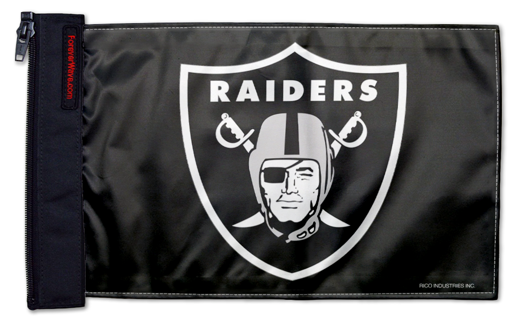 Las Vegas Raiders 11"x17" Forever Wave Flag for Jeep Wrangler YJ 1986-1995