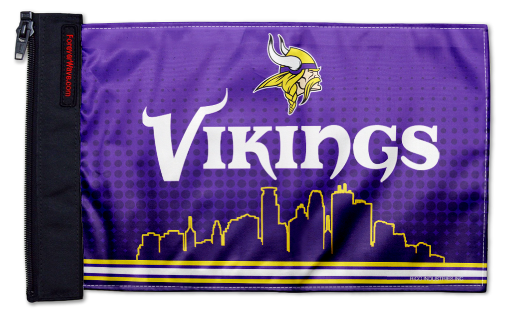 Minnesota Vikings 11"x17" Forever Wave Flag for Jeep Wrangler JK 2-Door 2007-2018
