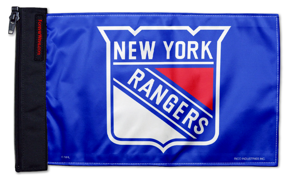 New York Rangers 11"x17" Forever Wave Flag for Jeep Wrangler CJ-7 and CJ-8 1976-1986