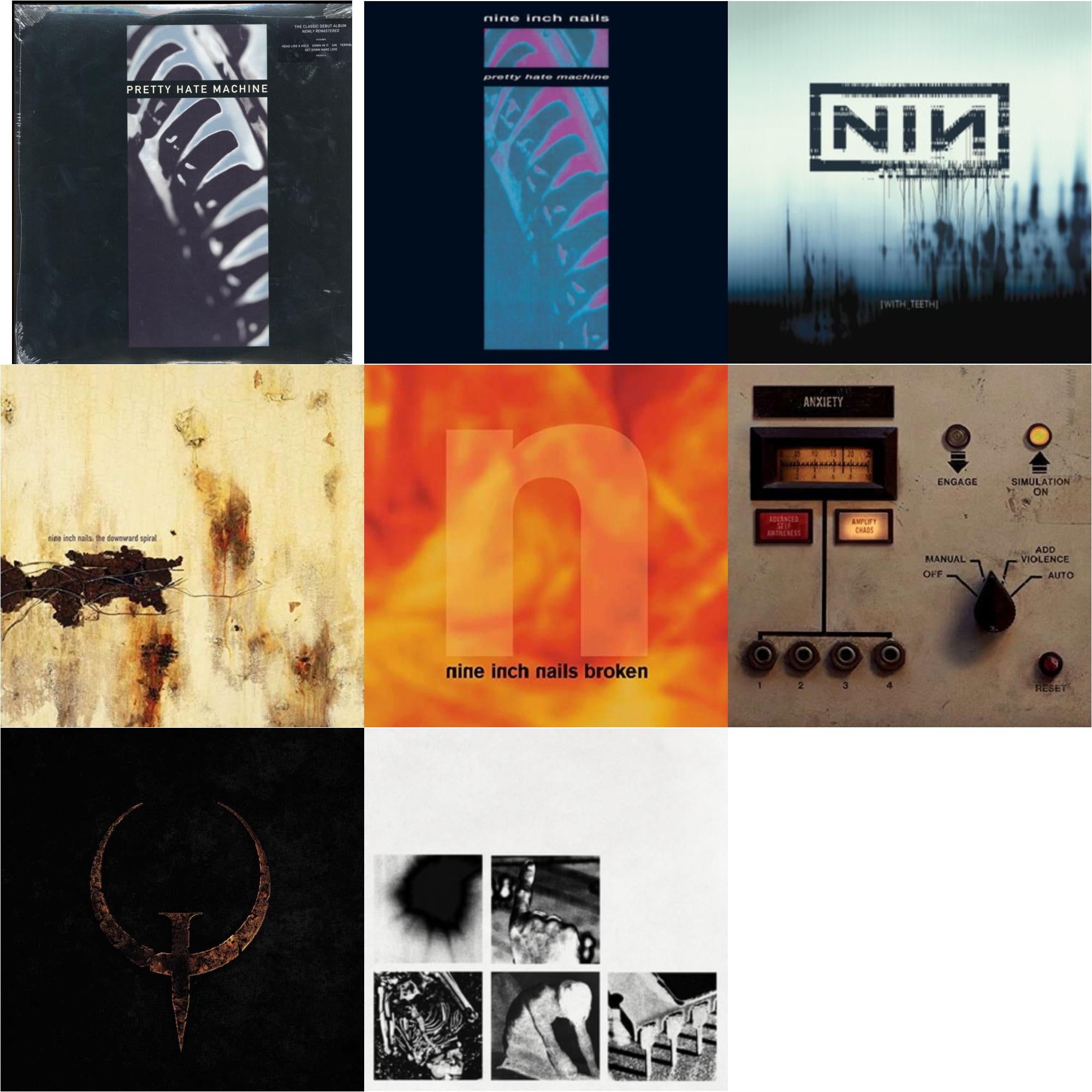 Pretty Hate Machine: 2010 Remaster & Pretty Hate Machine & With Teeth (2LP) & Downward Spiral (2LP/180G/2016 Remaster) & Broken (180G/LP/7Inch) & Add Violence Ep & Quake (2LP) & Bad Witch (LP)