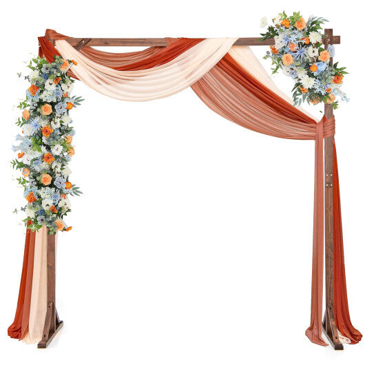 Wooden Wedding Arch Solid Wood Arbor Backdrop Stand for Wedding Ceremony-Round