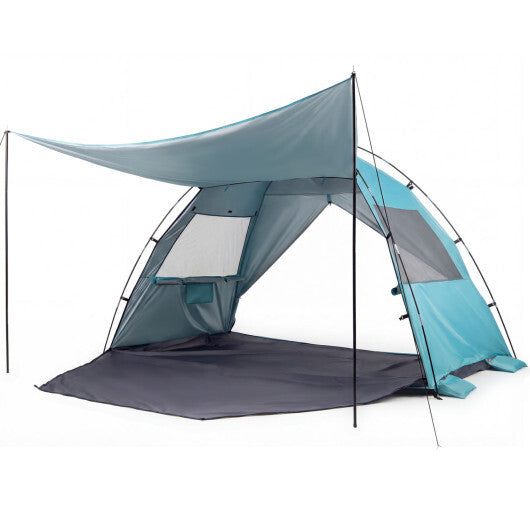Beach Tent Sun Shelter with Canopy Easy Setup UPF50+ Sun Protection-Green