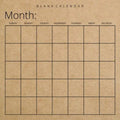Blank Calendar: Kraft Brown Paper, Undated Planner for Organizing, Tasks, Goals, Scheduling, DIY Calendar Book - Paperback