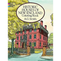 Historic Houses of New England Coloring Book - Paperback