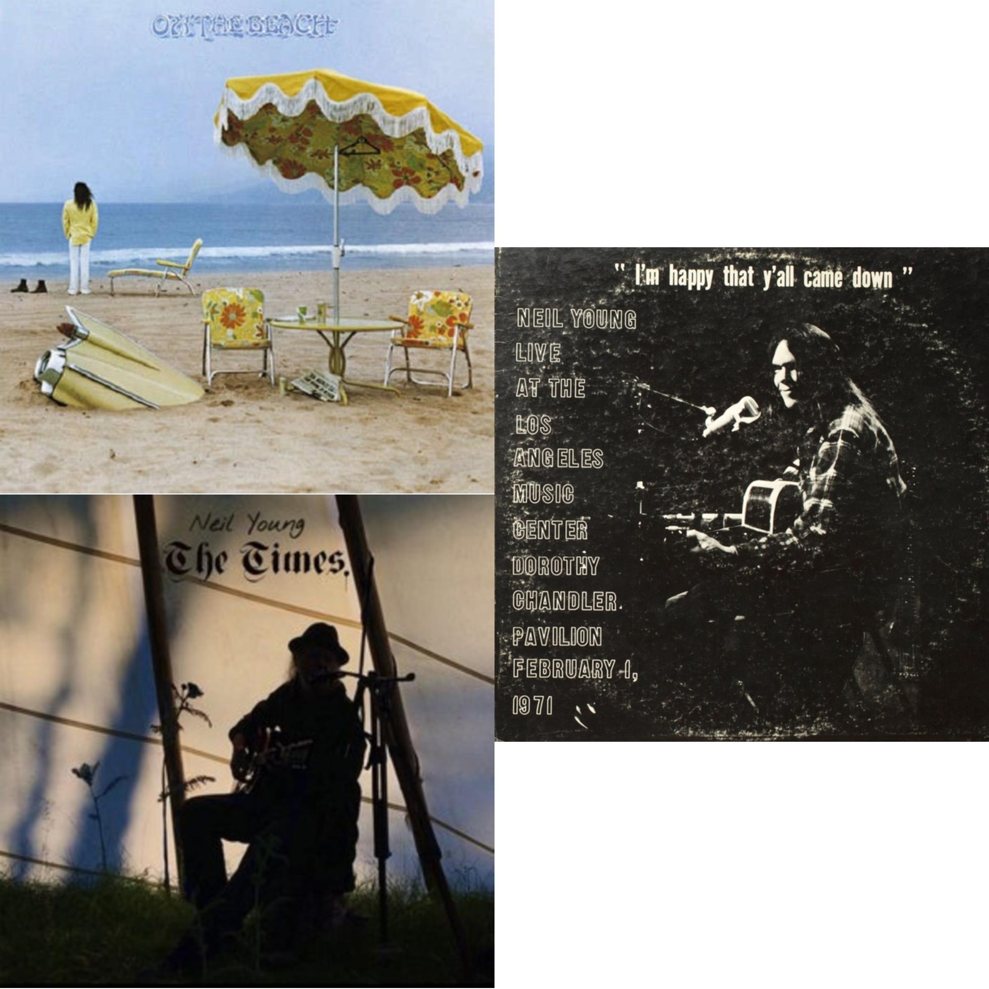 Neil Young - Dorothy Chandler Pavilion 1971 & Times & On The Beach - LP Vinyl Bundle