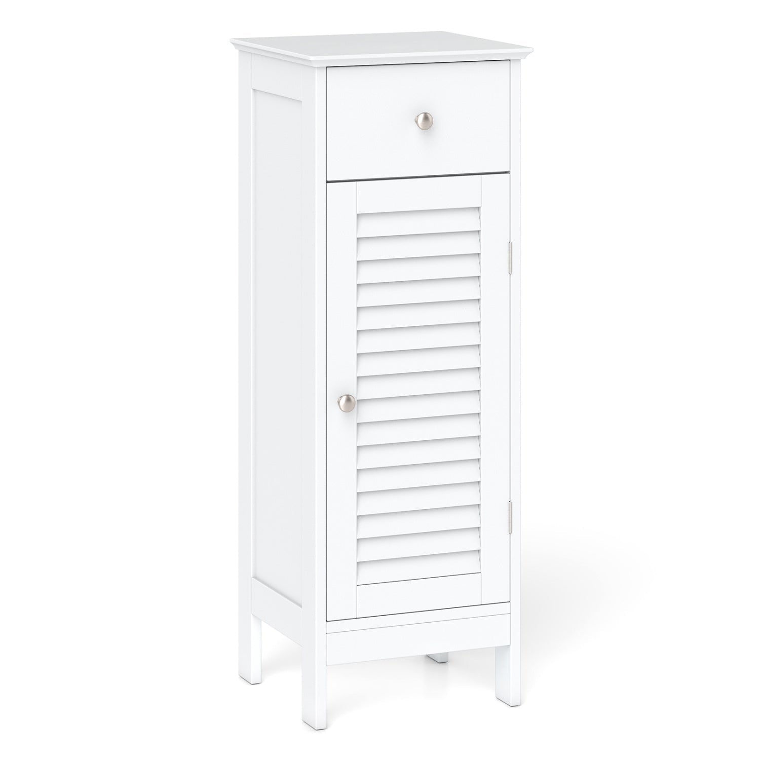 Narrow Bathroom Storage Cabinet with Adjustable Shelf & Drawer