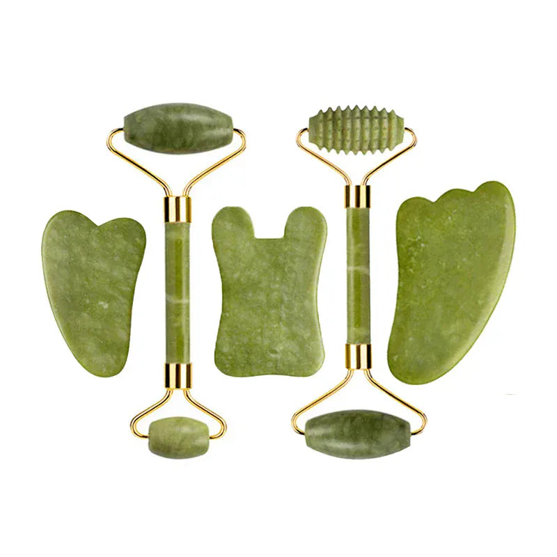 Natural Jade Roller & Gua Sha Set
