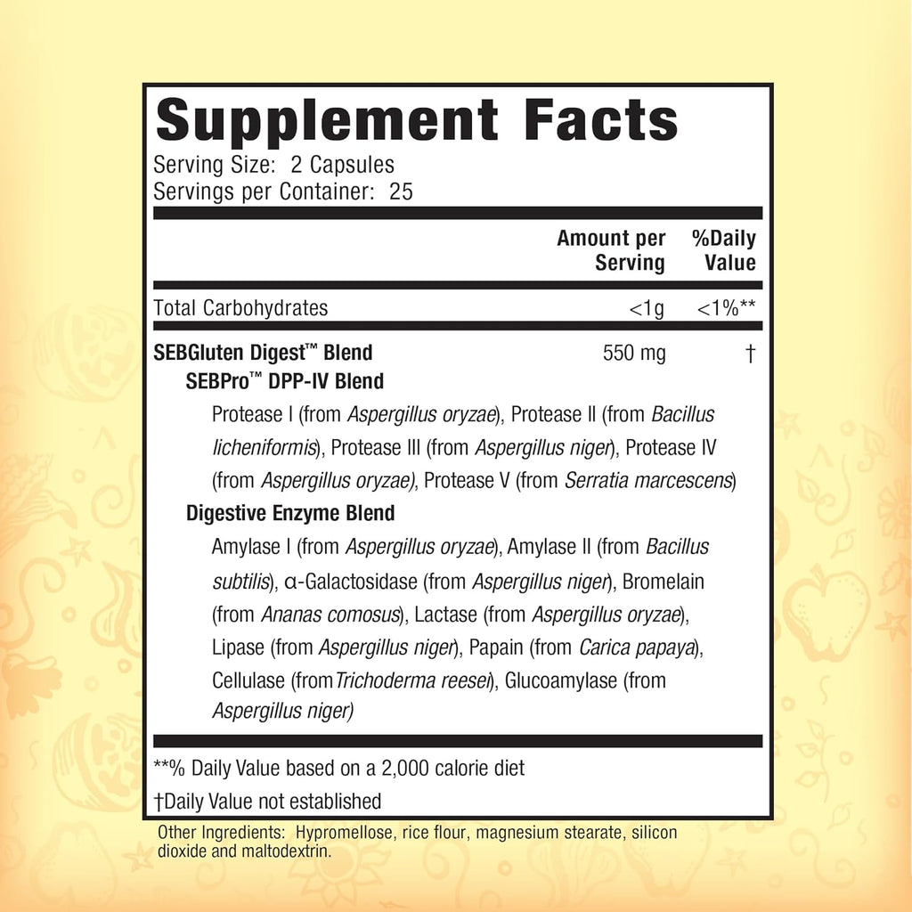 Nature's Secret Gluten and Dairy Digestive Aid, Digestive Enzyme Supplement, 50 Capsules