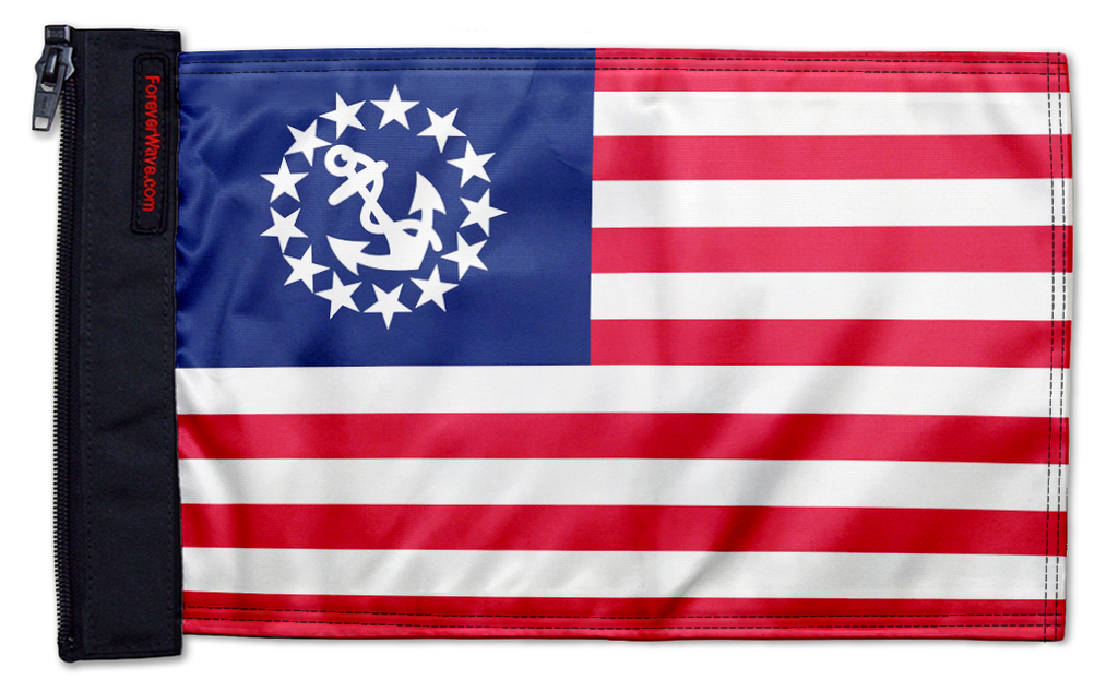 US Nautical Yacht Ensign 12"x18" Forever Wave Flag for Jeep Wrangler LJ 2003-2006