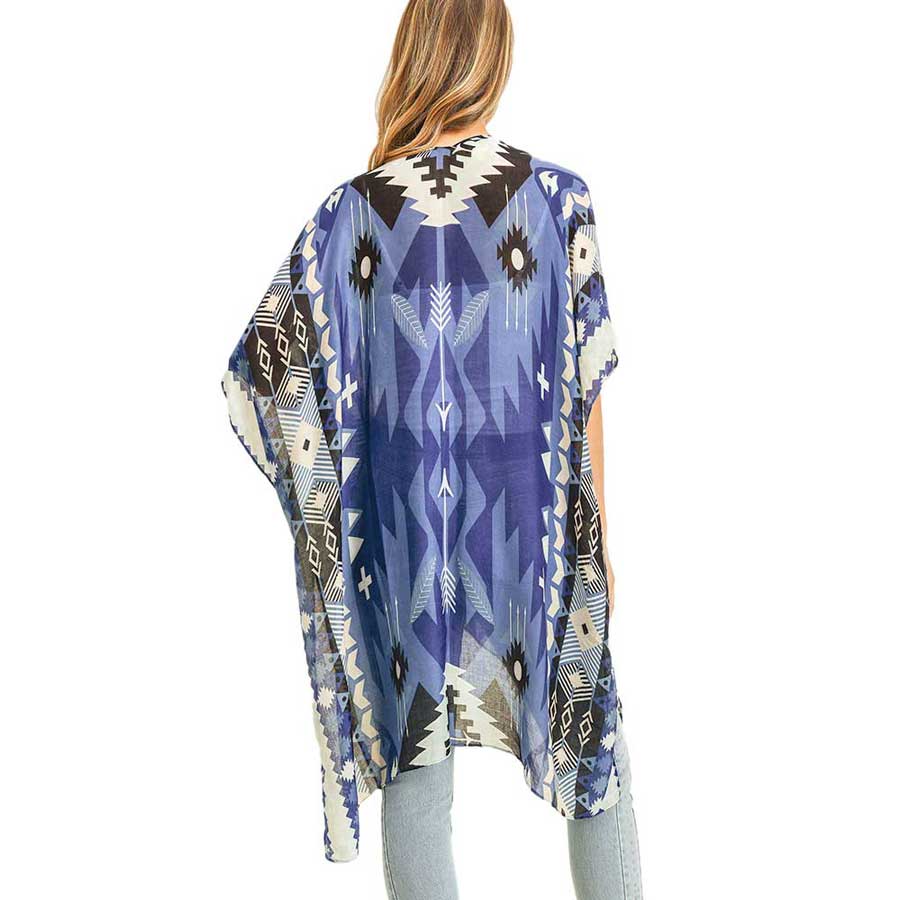 Tribal Patterned Cover Up Kimono Poncho