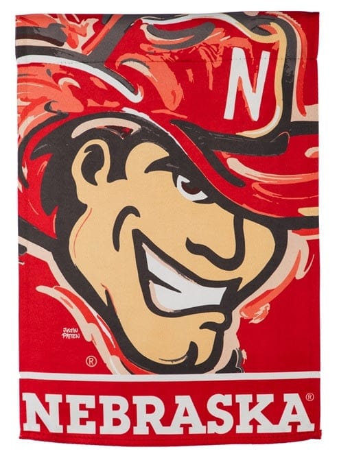 Nebraska Huskers Garden Flag 2 Sided Justin Patten