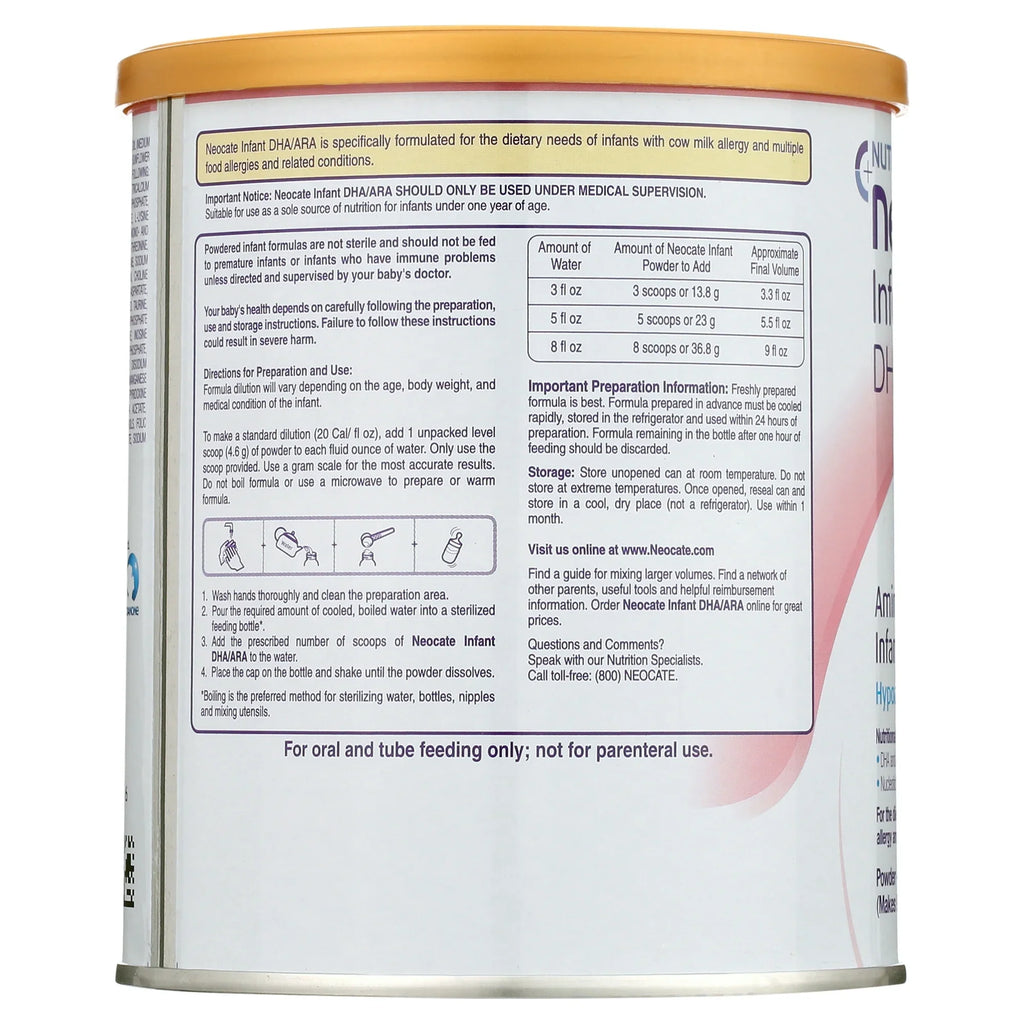 Neocate® Syneo Ready to Use Amino Acid–Based Infant Formula, 400-gram can 127049