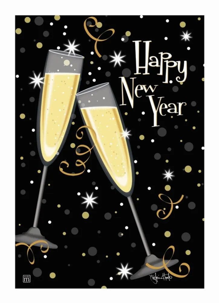 New Year's Toast Garden Flag Victoria Hutto