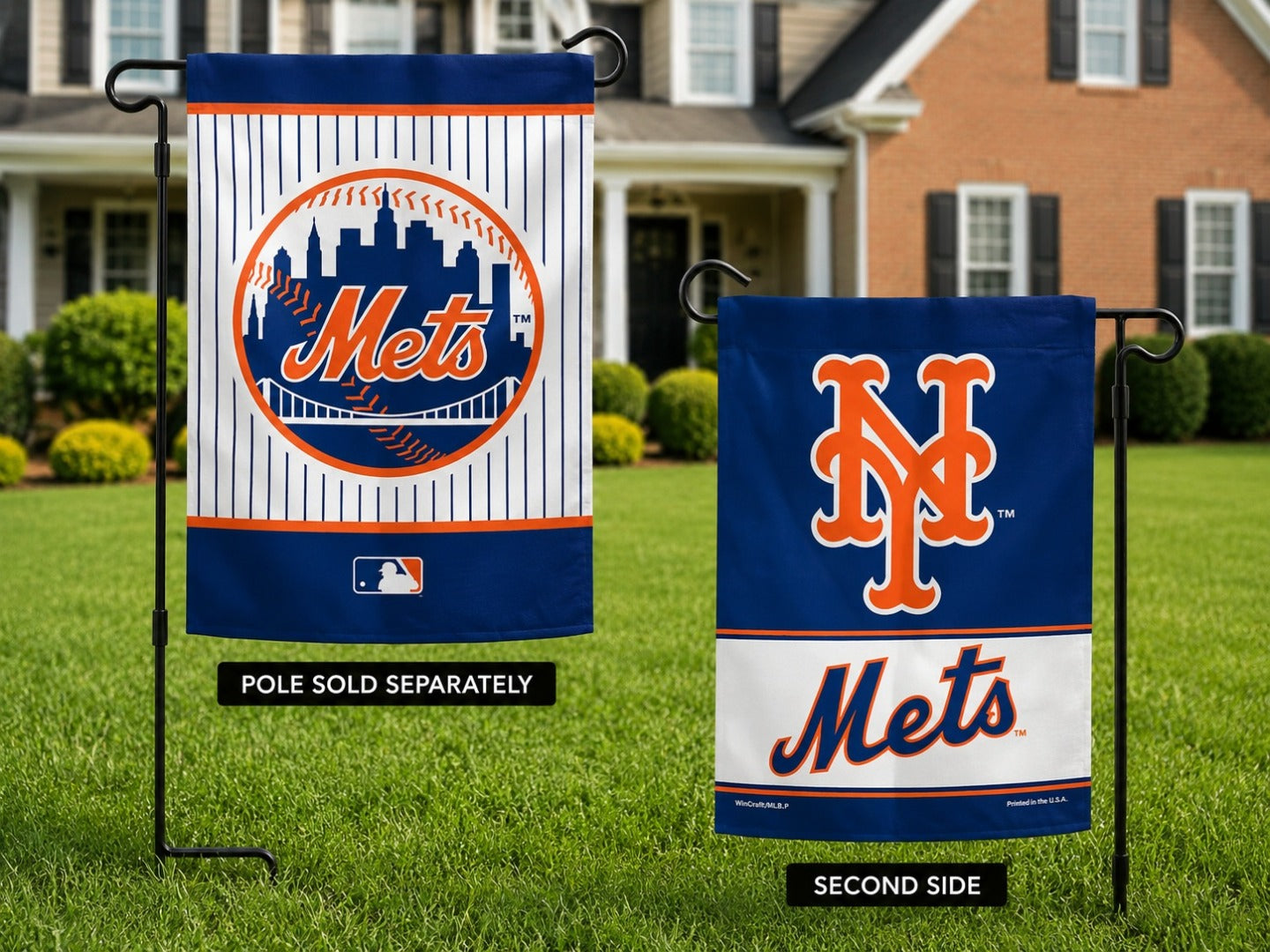 New York Mets Garden Flag 2 Sided Logo
