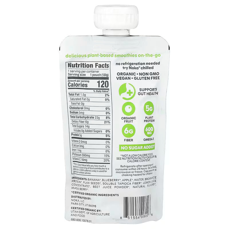 Noka Superfood Blueberry Beet Blend, Pack of 24 — 4.22 oz. Each
