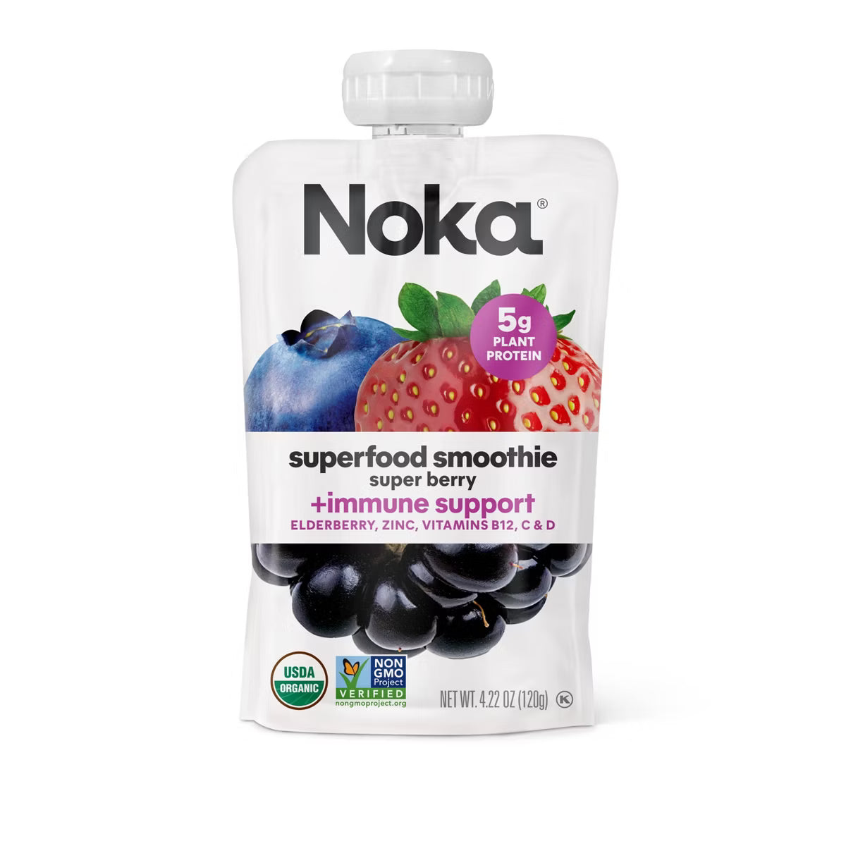 Noka Superfood Smoothie, Organic Super Berry Blend (Pack of 24)