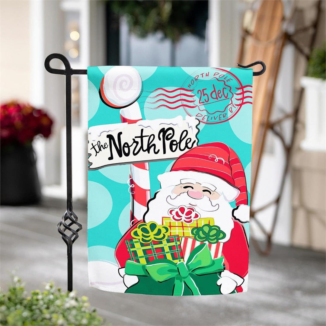North Pole Welcome 2 Sided Garden Flag