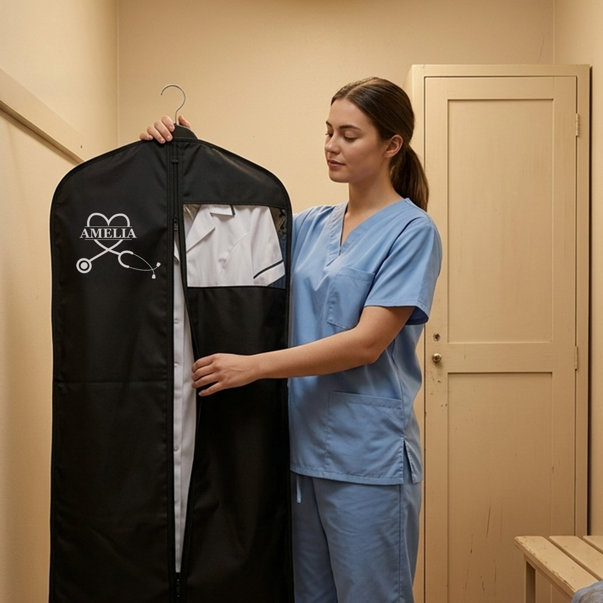 Personalized Garment bag for Hanging Clothes & Travel for Nurse