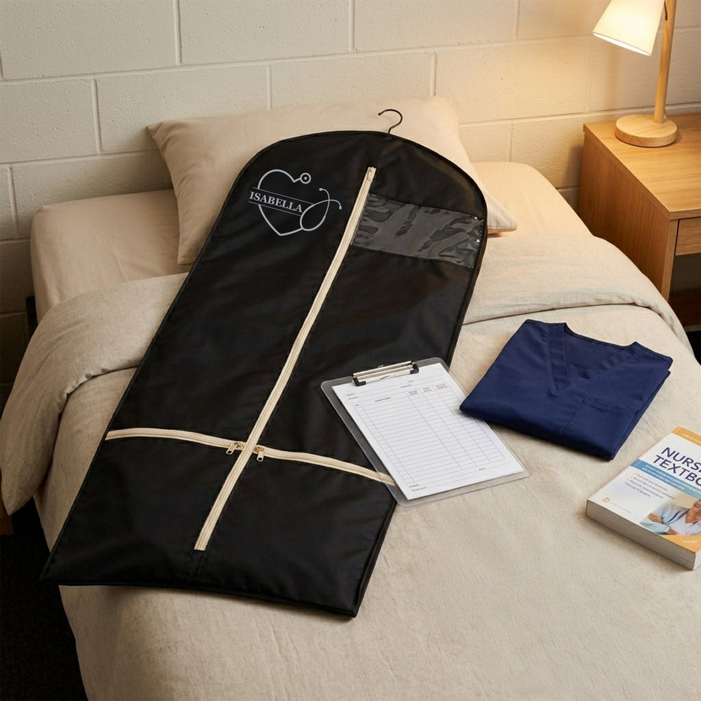 Personalized Garment bag for Hanging Clothes & Travel for Nurse