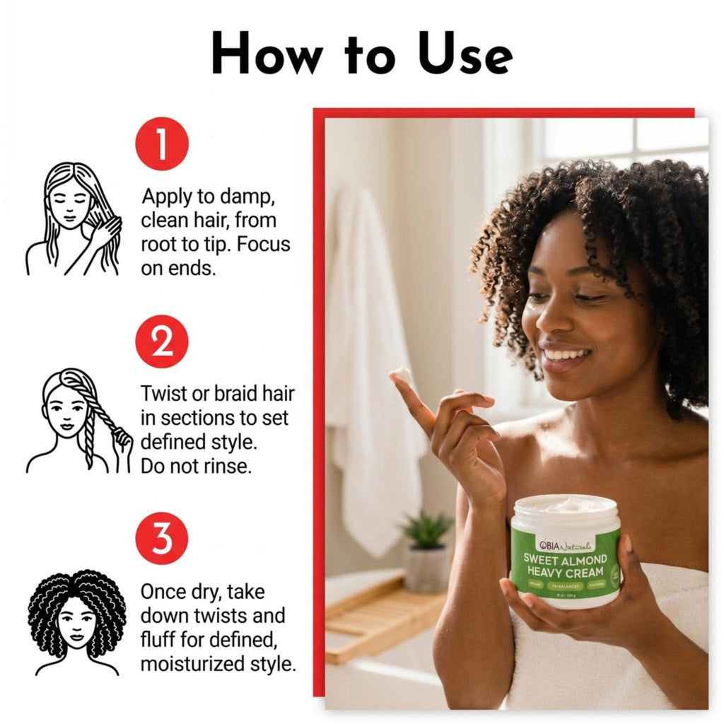 Sweet Almond Heavy Cream — Leave-In Conditioner for Dry, Damaged Hair