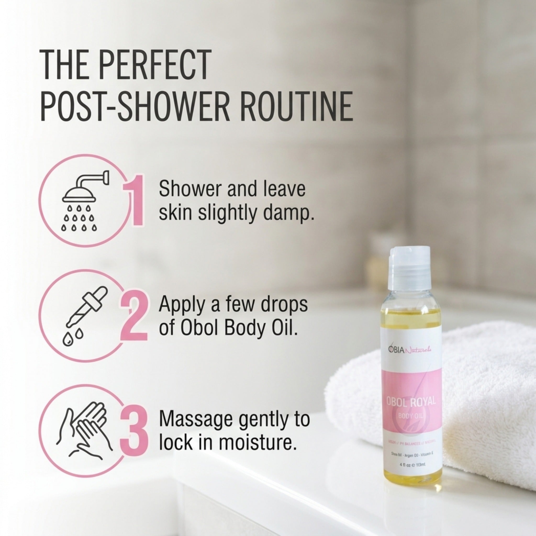 OBOL Royal Body Oil — Argan Body Oil for Women, After Shower