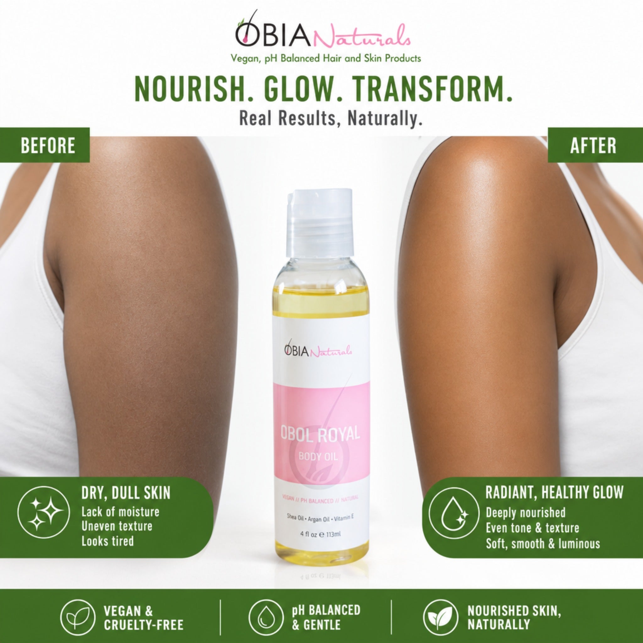OBOL Royal Body Oil — Argan Body Oil for Women, After Shower