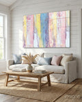 Pastel Painted Wood Planks Glass Wall Art