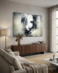 Watercolor Ink Woman Face Glass Wall Art