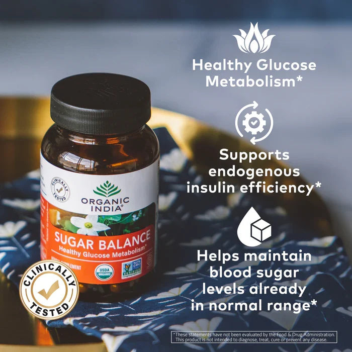 Organic India Sugar Balance Supplement, 90 Vegetarian Capsules.