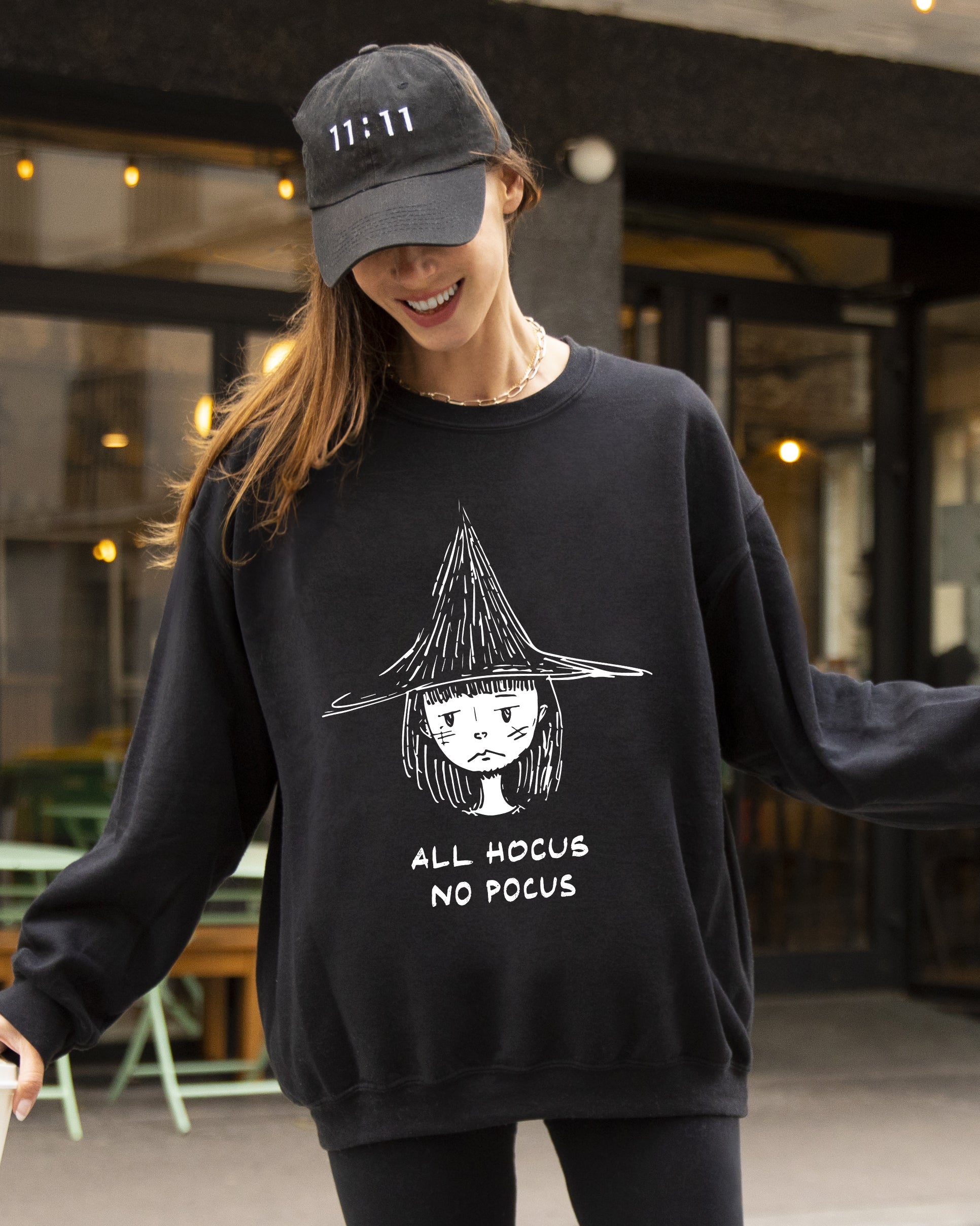 All Hocus No Pocus Witch Skeleton Halloween Spooky Costume Meme Ready Sweatshirt