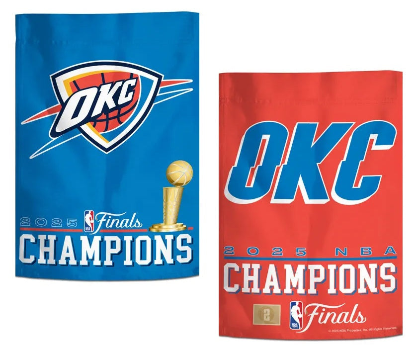 OKC Thunder 2025 NBA Champions 2 Sided Garden Flag
