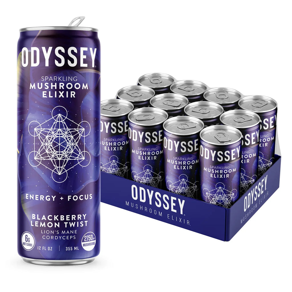 Odyssey Sparkling Energy Drink Blackberry Lemon 12-Pack