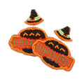 Halloween Message Beaded Witch Hat Pumpkin Earrings