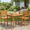 Acacia Wood Patio Dining Chairs - Set of 2