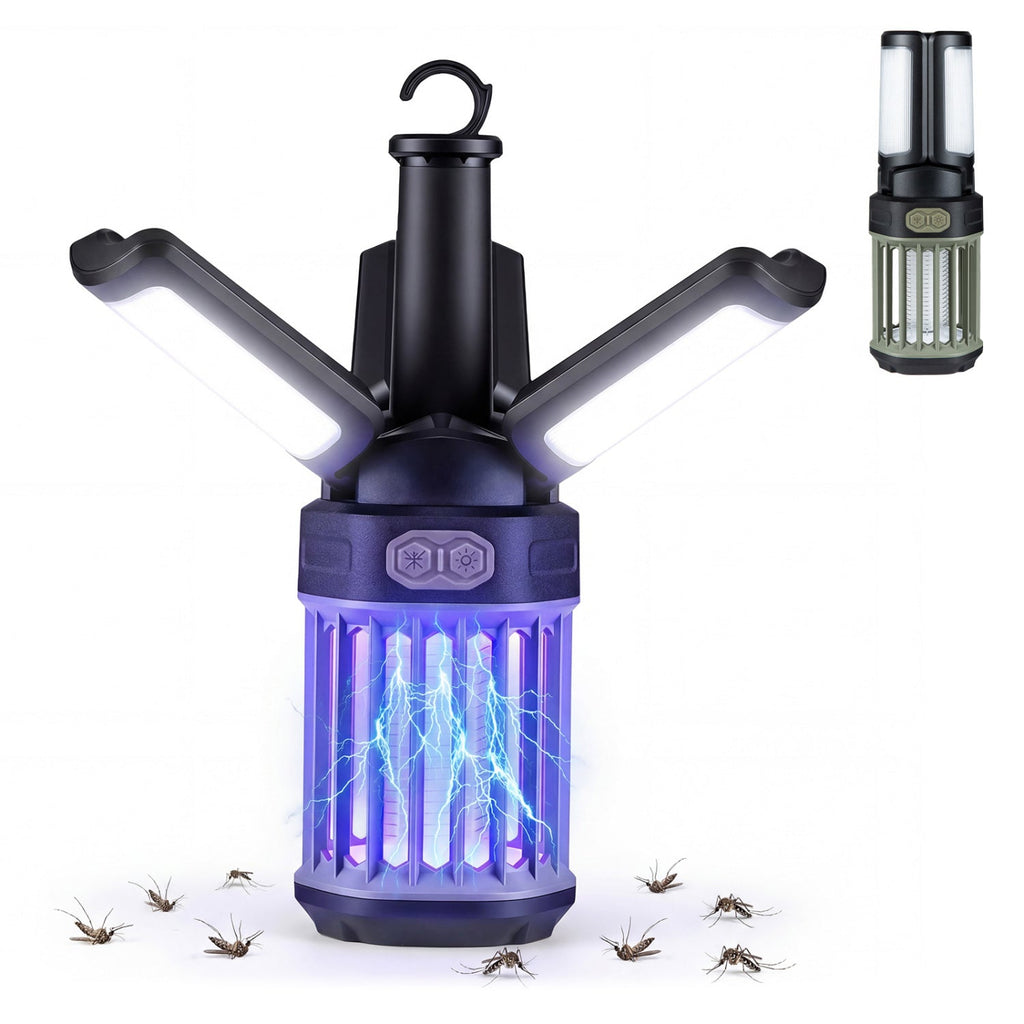 Outdoor Bug Zapper with Foldable Camping Lantern USB-C Rechargeable Electric Mosquito Killer