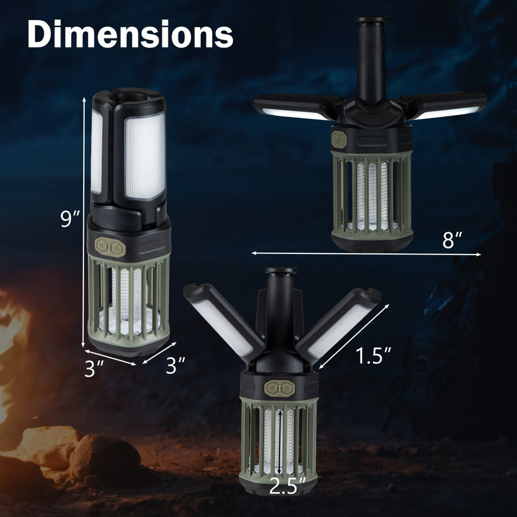 Outdoor Bug Zapper with Foldable Camping Lantern USB-C Rechargeable Electric Mosquito Killer