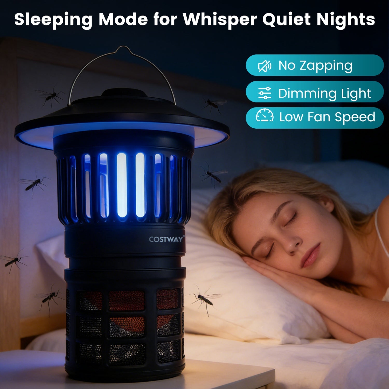 Outdoor Fly Trap with Light Rechargeable Electric Bug Catcher and Killer