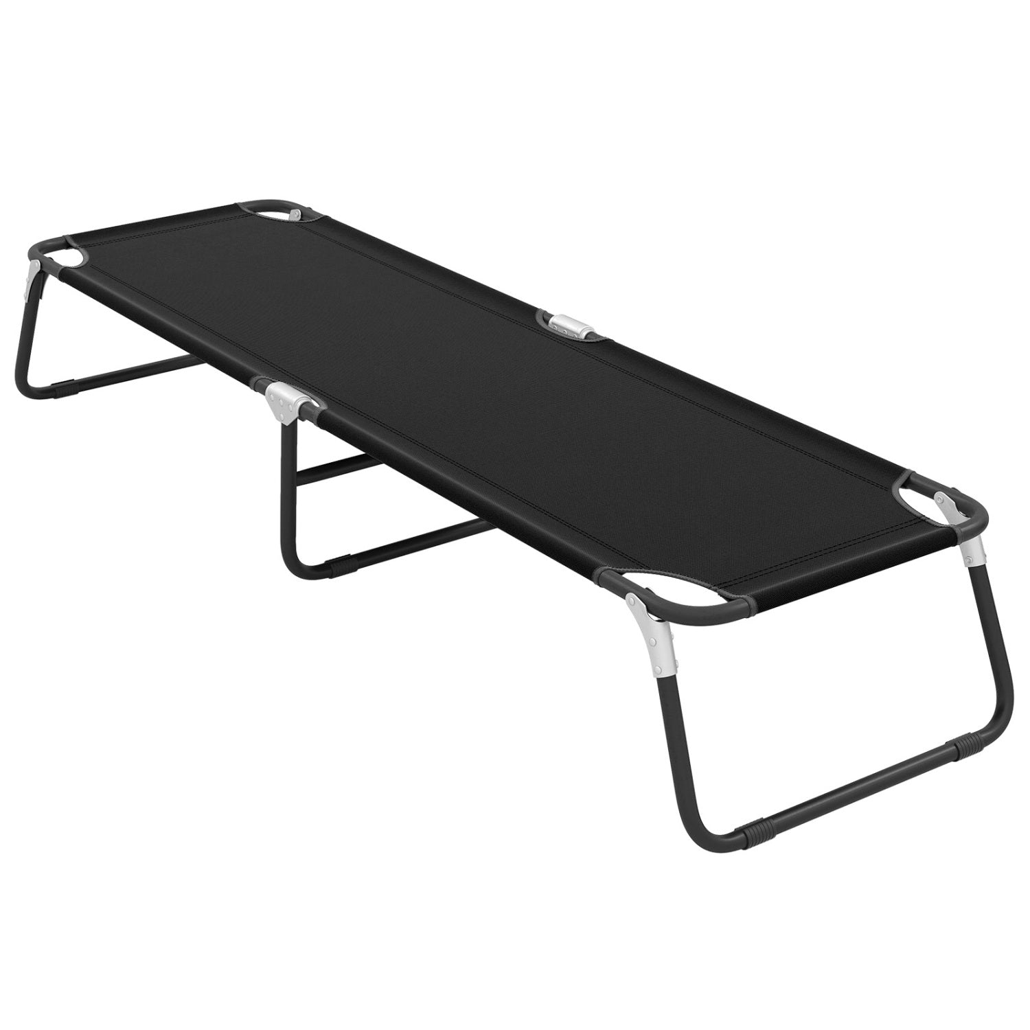 Outdoor Folding Camping Bed for Sleeping Hiking Travel-Black