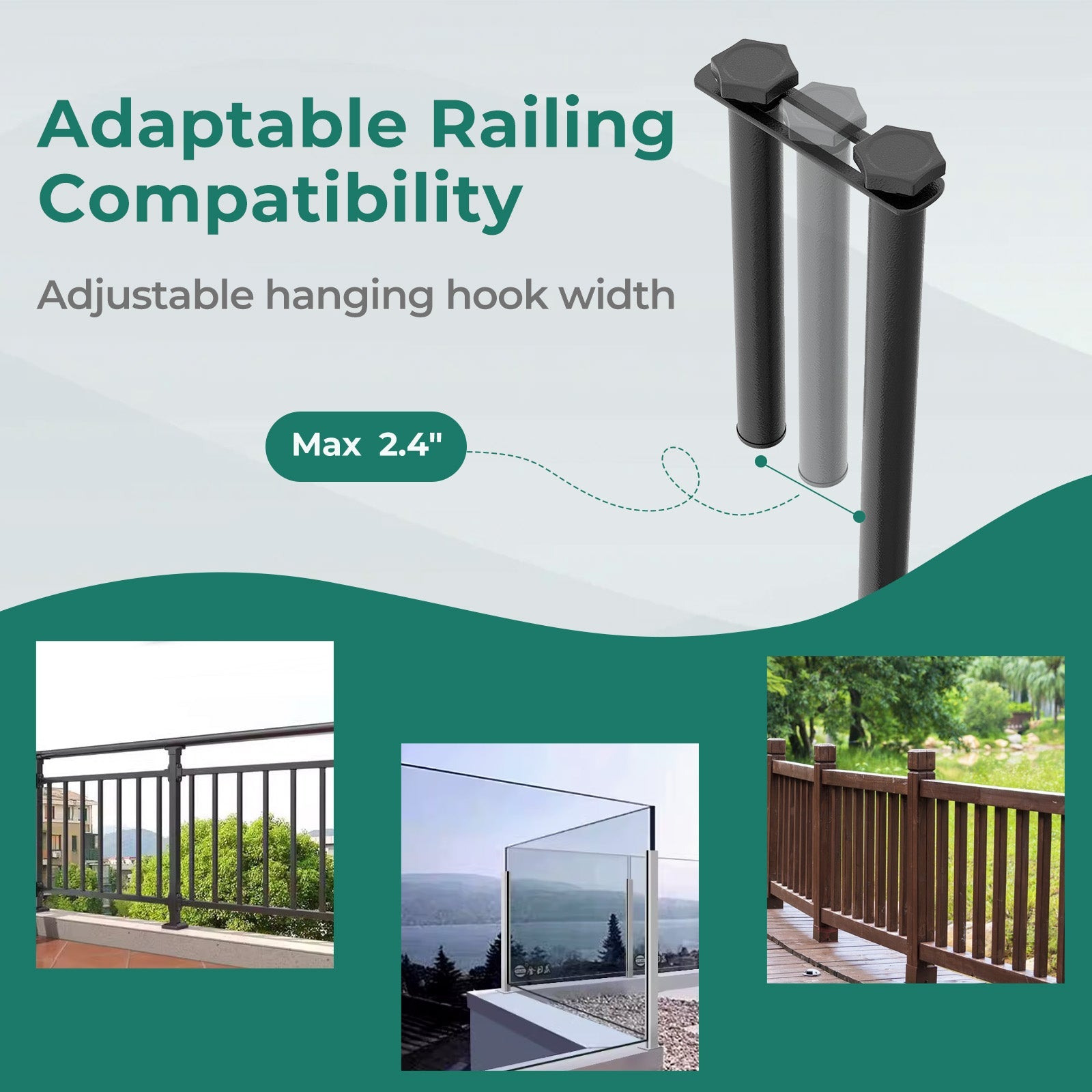 Outdoor Folding Hanging Table with Metal Frame-Black
