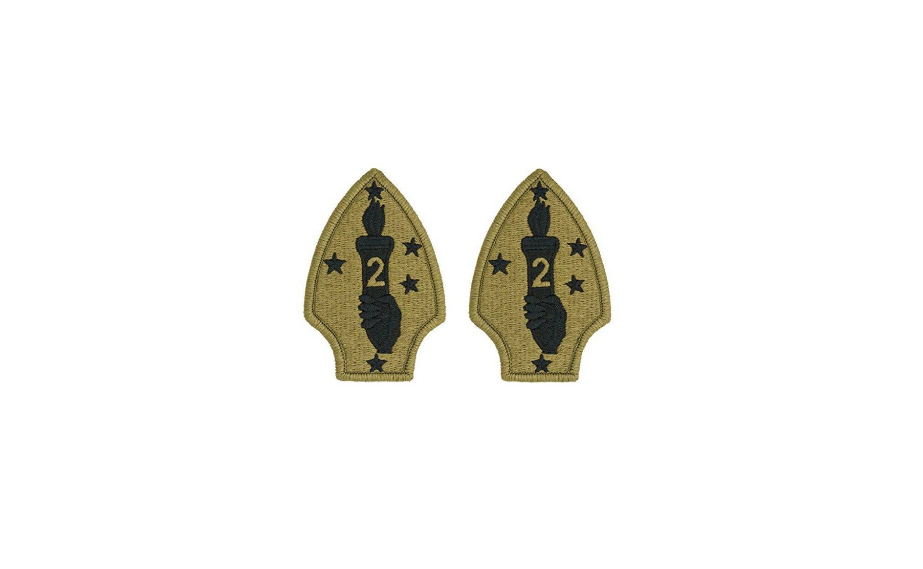 US Army 2nd Marine Division OCP Patch with Hook Fastener (pair)