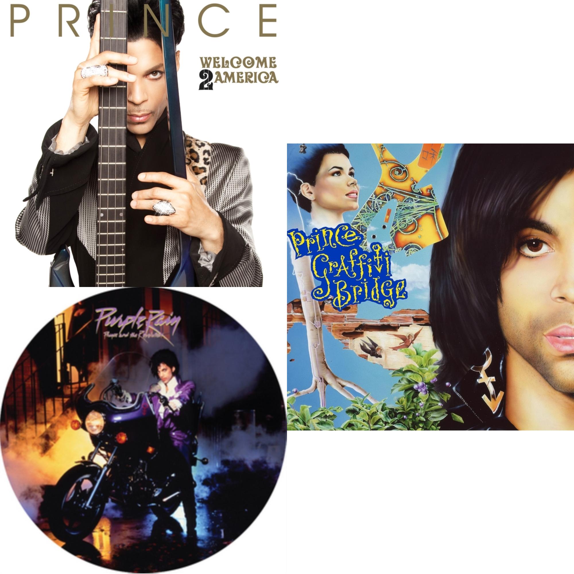 Purple Rain Ost (Picture Disc) & Welcome 2 America (Deluxe/2LP/CD/Blu-Ray) & Music From Graffiti Bridge (X) (2LP)