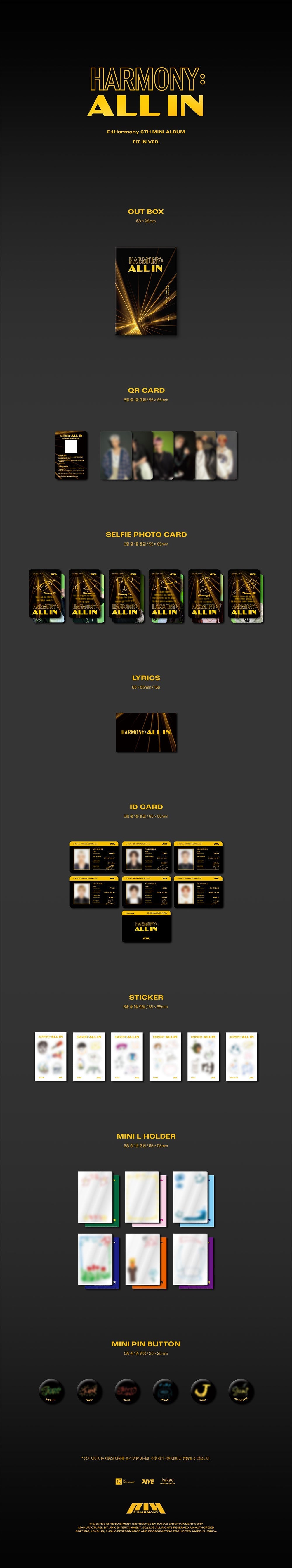 P1Harmony 6th Mini Album - Harmony All In Plve Album (Fit In Ver)