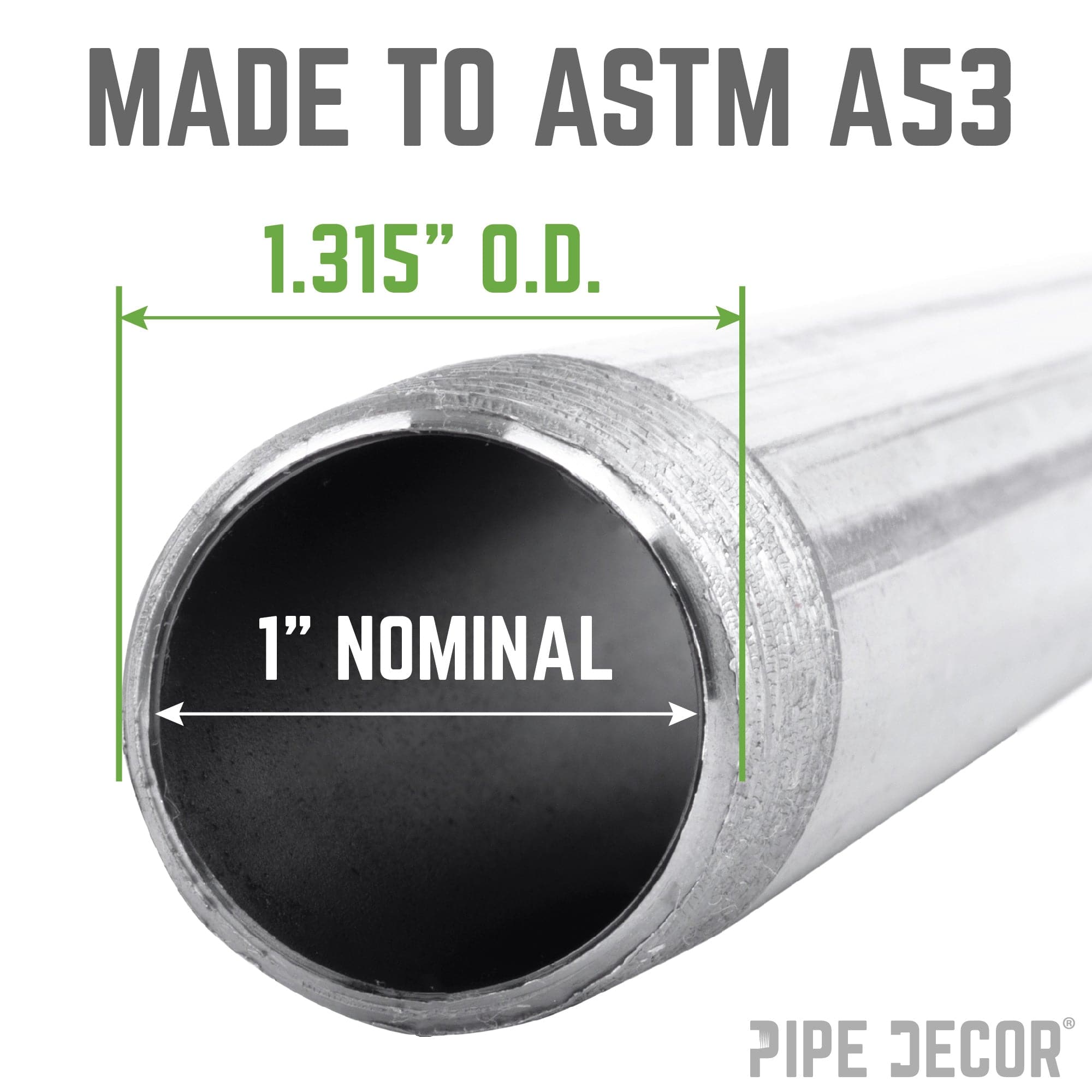 1 in. x 48 in. Galvanized Steel Pipe