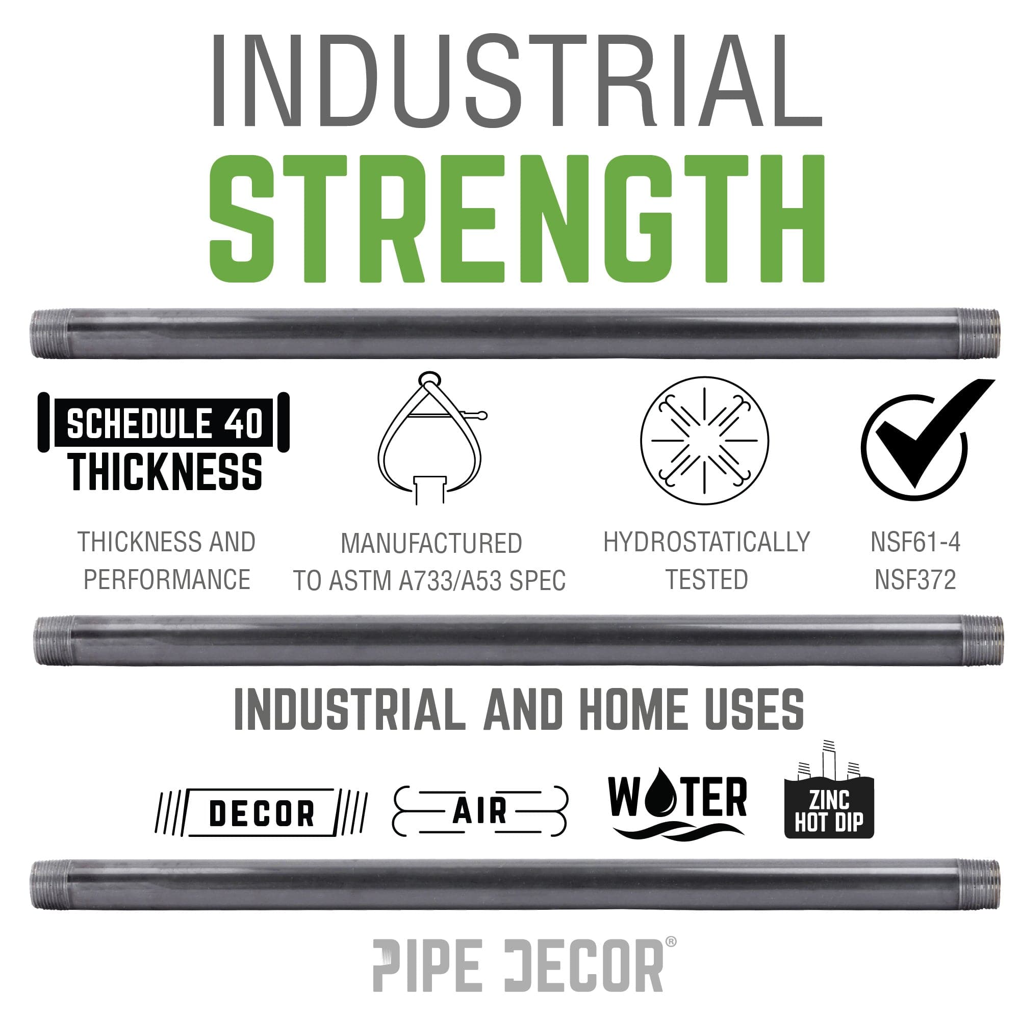 1 in. x 72 in. Galvanized Steel Pipe