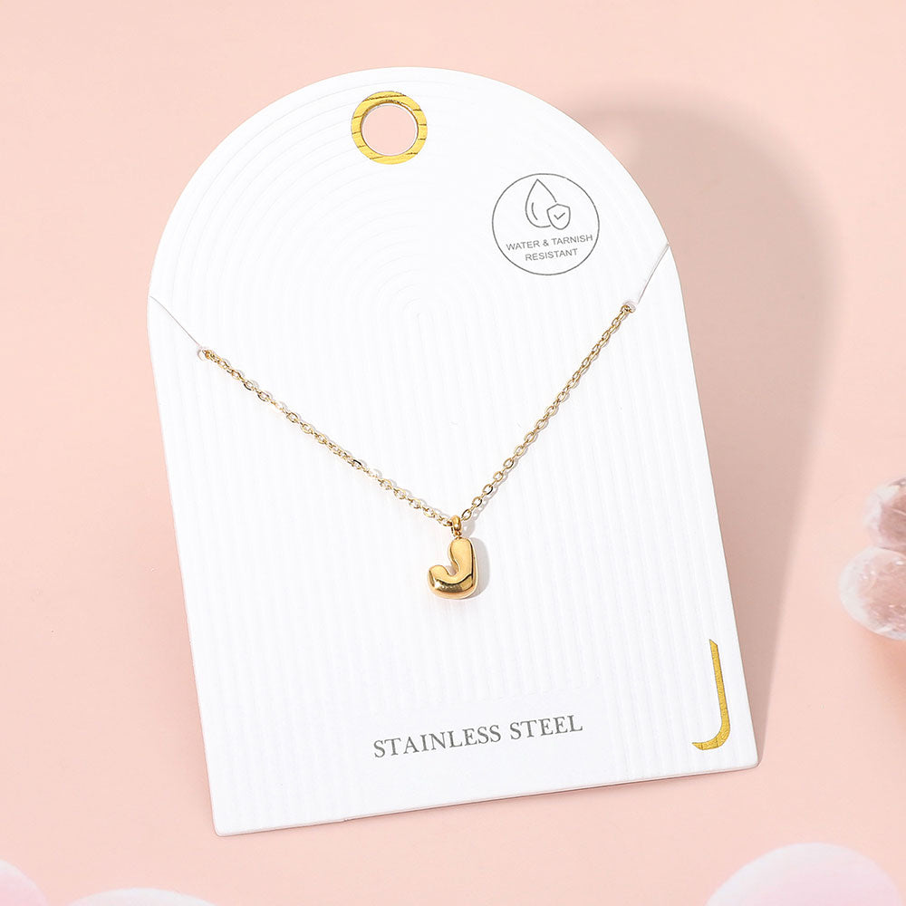 -J- Stainless Steel Monogram Pendant Necklace