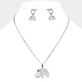 CZ Embellished Elephant Pendant Necklace